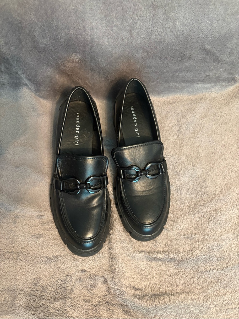 Madden Girl chunky leather slip-on loafers
